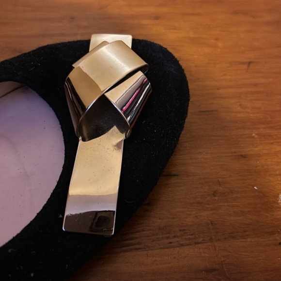 Roberta do Camerino Suede with Gold Knot Ballet Flats - Picture 3 of 4
